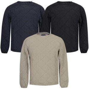 [디바옴므]오버핏 다이아 퀄팅 스트링 경량 패딩 맨투맨 티셔츠 자켓