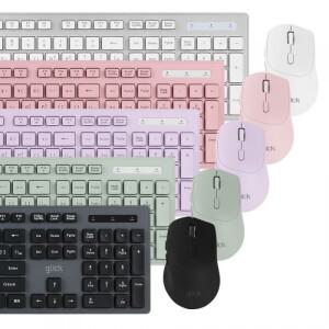 지클릭커 오피스프로 무소음 무선 키보드 마우스 세트 (화이트)