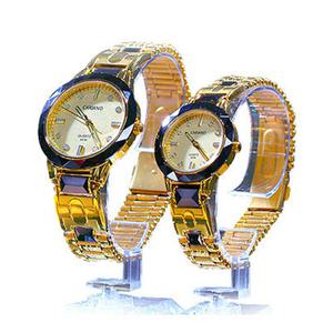 MD추천 고급 카리아노 세라믹 야광 손북시계 원터치 버클 금장 시계 세트(여성용+남성용) 손목 예물 커플