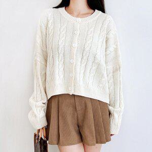 [리빌모아]여자 루즈핏 꽈배기 니트 가디건 DJW-CA-SCAT1050-아이보리