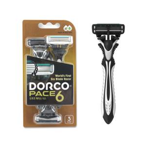 도루코 페이스 6 SXA100-3B 면도기 3개입 6중 면도날