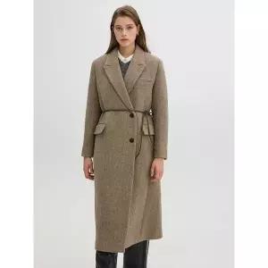 [올리브데올리브](대구신세계)울혼방 헤링본 벨티드 롱코트 OW4WHB03