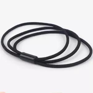 3중머리끈 포니테일 깔끔한 블랙 헤어 고무줄