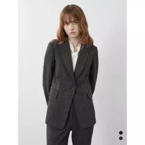 갤러리아 올리비아로렌 체크 슬림핏 원버튼 자켓 VOCGA3W9111