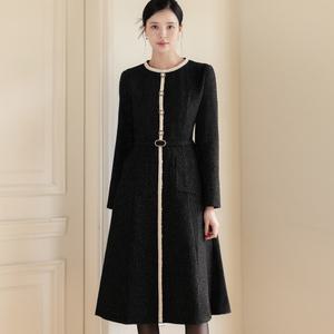 [시크라인] (~XXL까지) 로제나 배색 트위드 플레어 원피스 겨울 하객룩 오피스룩 미시룩 연말룩 파티룩 ootd 여성의류