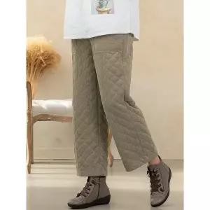 [디얼마미] 물결 누빔 골덴 통바지 /마담 미시 중년 여성 빅사이즈 40대 50대