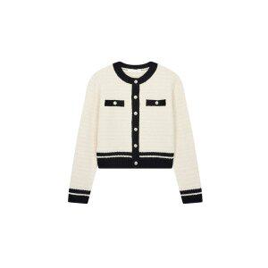 [G-CUT](대구신세계)텍스처드 배색 헴 가디건 7213150202