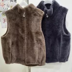 [무자크]하이넥 페이크  퍼조끼(MO9WVT02)_YS