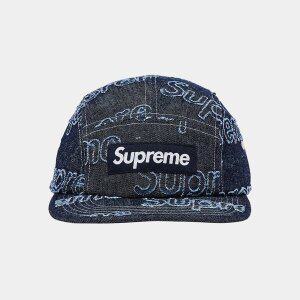 [슈프림] 패치로고 레이저드 데님 캠프 캡 모자 네이비 FW24H25 NAVY