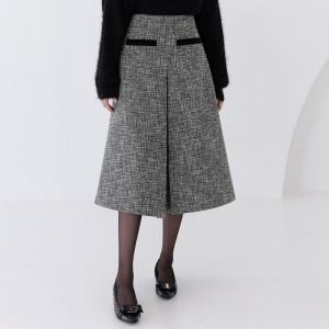 [시크라인] (~XXL까지) 레이체 핀턱 트위드 스커트 겨울 코디 오피스룩 하객룩 연말룩 모임룩 파티룩 빅사이즈