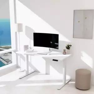 쿠잉 듀얼모터 전동모션데스크 1200 높낮이조절책상 스탠드 테이블 리프트 서서일하는