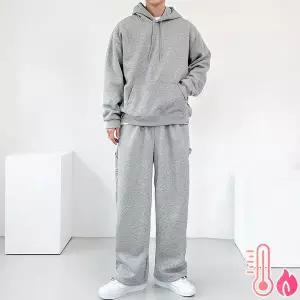 M양털 후드 카펜터 와이드 세트 ~2XL 기모 트레이닝세트 오버핏 후드티셔츠 스트링팬