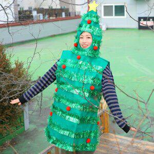 [스투피드]크리스마스 반짝이 트리옷 의상
