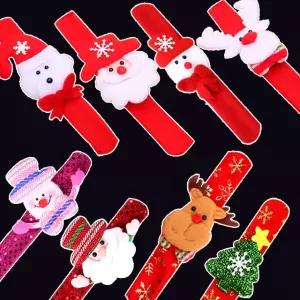 크리스마스 팔찌 원터치 자동 우정 만들기 산타 눈사람 루돌프 트리 요술 손목 밴드 선물