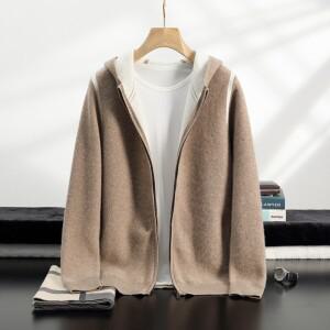 남성용 후드 공기층 두꺼운 캐시미어 스웨터 하이엔드 지퍼 카디건 스웨터 니트 코트 가을 및 겨울 신상