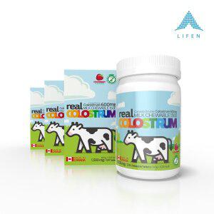 캐나다산 자연방목 화학적 부형제없는 초유 성인단백질보충 리얼초유츄어블 120정3병