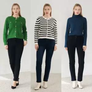 [모데나]S.모데나 극세사밍크기모 본딩 데님팬츠 3종 택1