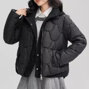 여성 웰론 가을 겨울 고퀄리티 두툼 퀄팅 레이어드 숏패딩 후드 패딩 점퍼 U536