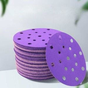 샌딩페이퍼 6인치 17홀 샌딩기 세라믹 에어 샌딩 무공성 플록 사포대 공구