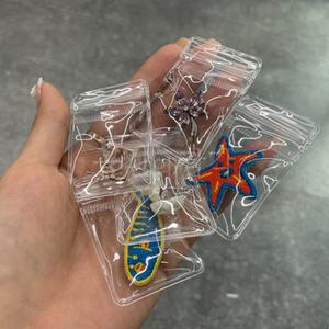 초미니 PVC 지퍼백 4x6cm 100매 초소형 폴리백 포장 봉투 투명 뱃지 악세서리