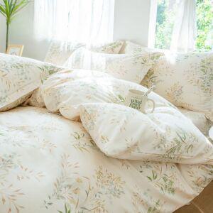 꽃무늬이불커버 순면 일체형 학생 기숙사 싱글 더블 라이너 고밀도 호텔 알러지케어 사계절