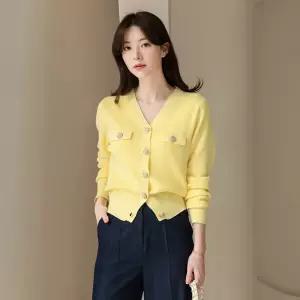 [시크라인] (~XXL까지) 포이즌 데일리 브이넥 니트 가디건 봄 가을 오피스룩 데이트룩 모임룩 미시룩 빅사이즈