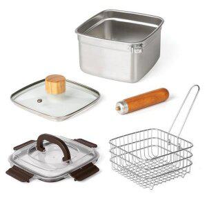 [올비아] IH 스텐304 갬성냄비 5P세트 캠핑 다용도 튀김 라면 냄비