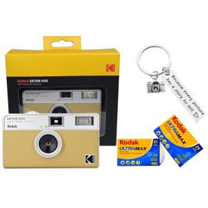 코닥 에크타르 H35 하프 프레임 레트로 카메라, 울트라맥스 400 3mm 필름 번들(각각 24롤 노출) 및 보너스 카메라 스타일 열쇠고리 포함