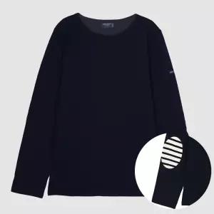 세인트제임스 25SS 메르디앙 엘보패치 스트라이프 남녀공용 티셔츠 0844/NAVY/ECRU/NAVY