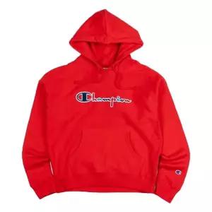 챔피온 리버스 위브 3컬러 스크립트 여성 후드티 스칼렛