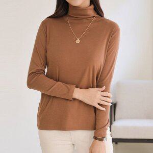 [신세계라이브쇼핑]여성 겨울 기모 폴라 슬림핏 빅사이즈 이너 티셔츠 40-50대 미시