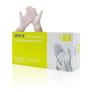 스피카 라텍스글러브 장갑 진료용 비멸균 일회용 장갑 S 사이즈 파우더프리