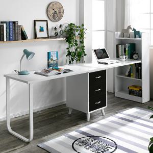 [미소비즈]라벨라F 그리안 2400 책꽂이 2인용 책상 세트