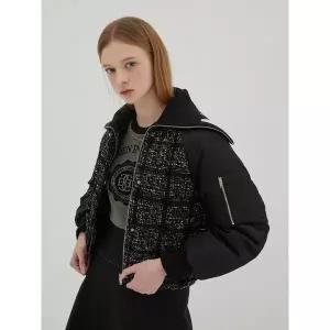 [하프클럽/에고이스트]트위드 체크 배색 캐주얼 점퍼 EN1WZ160