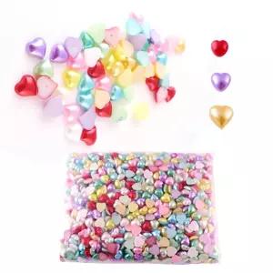 단면비즈 반쪽진주 하트 칼라혼합 (대용량) -3사이즈