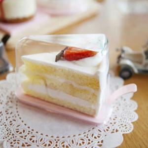 조각 케이크 케이스 삼각세트(받침+뚜껑)/브라운,핑크,아이보리/파이,타르트,케익받침