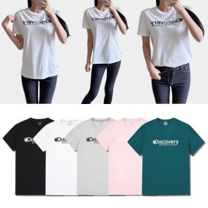 디스커버리 남녀공용 빅로고 여름 반팔 티셔츠 냉감 원사 소재 등산 아웃도어 세탁 복원력 우수 땀건조