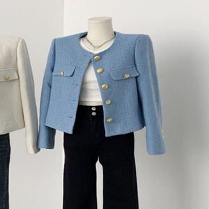 봄신상 베이직 금장버튼 봄자켓 트위드 하객룩 자켓