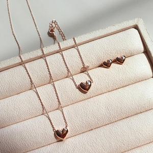 |CCA8227|통통하트 얇은체인 여성볼귀걸이 목걸이 팔찌 택1