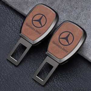 벤츠 안전벨트 클립 고정 연장 경고음제거 버클 로고 가죽 심플한