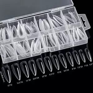 인조손톱 연장 네추럴 클리어 젤 네일 코핀 말강팁-WC13252