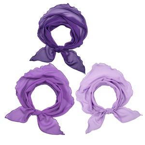 국내산 보라색 스카프 쁘띠 삼각 쉬폰 은누디자인