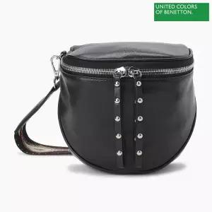 베네통 소가죽 자카드 끈 크로스 백 BCBGA1411BK