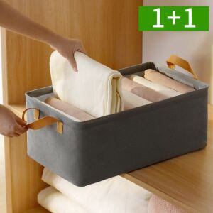 2개세트 패브릭 옷 수납 정리함 대형 접이식 손잡이 리빙박스 의류 보관함