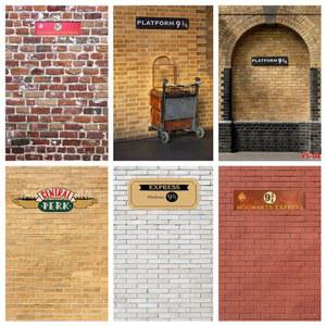 플랫폼 9 3/4 킹 철도 역 사진 스튜디오 배경 SS 12 천국 매직 스쿨 벽돌 벽 스탠드 소품