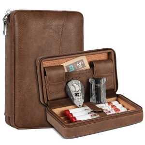 가죽 시가 케이스 휴대용 보습 파우치 시가백 보관함