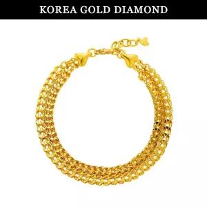 갤러리아 순금 팔찌 24K 여자 금팔찌 두줄 벌집 체인 18.75g
