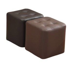 사각형 가죽스툴 보조의자 인테리어 간이 사각 높이 원목 19cm 현관 지브라 송치