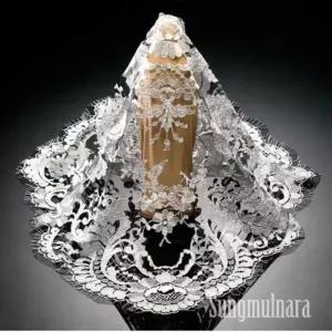 black/gray 국화무늬 수입 미사보 가톨릭 천주교 성물