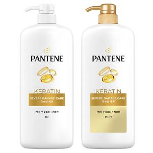 팬틴 케라틴 극손상케어 샴푸X1개 컨디셔너 린스X1개 1200ml 대용량